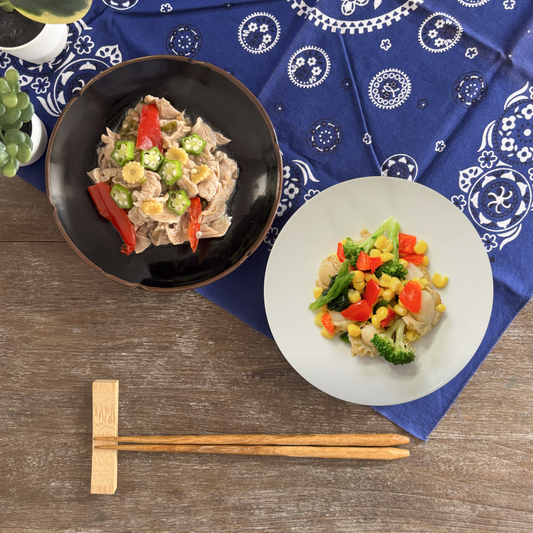 豚しゃぶとホタテの中華炒めのライトプレート