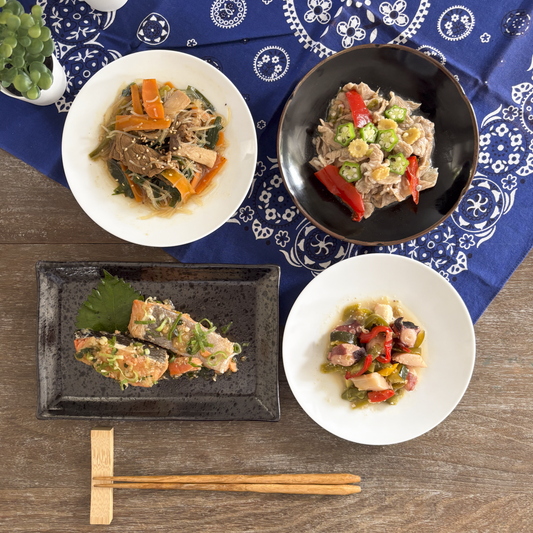 鮭と豚しゃぶのパワープレート