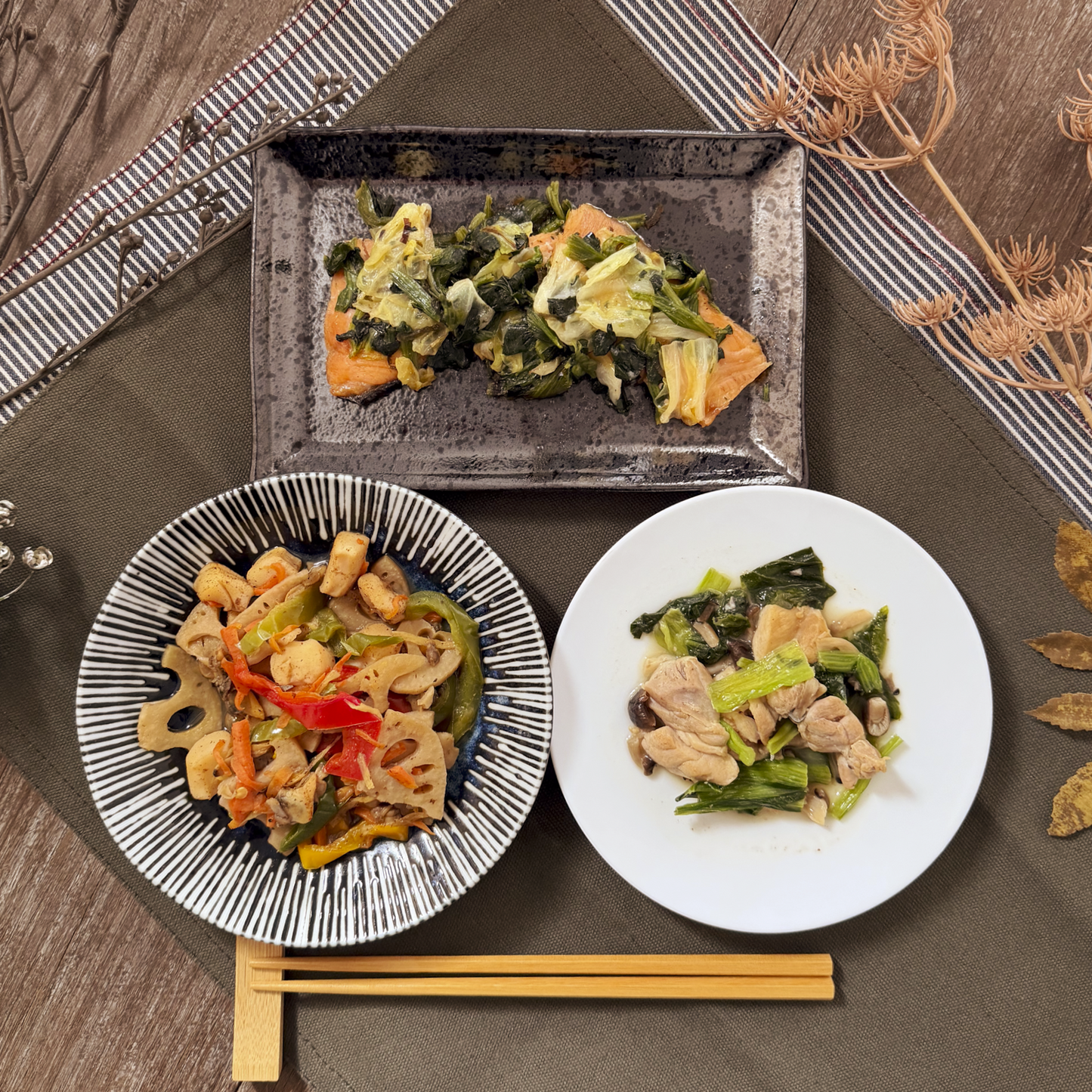 魚介とチキンの彩りプレート