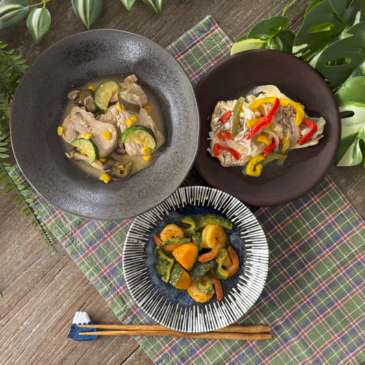 白身魚の南蛮漬けと豚ヒレ肉みそ炒めのバランスプレート