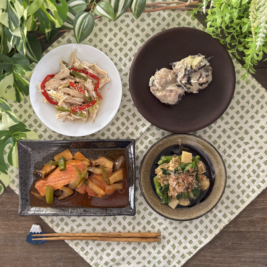 鮭ヤンニョムとキャベツ巻きのパワープレート