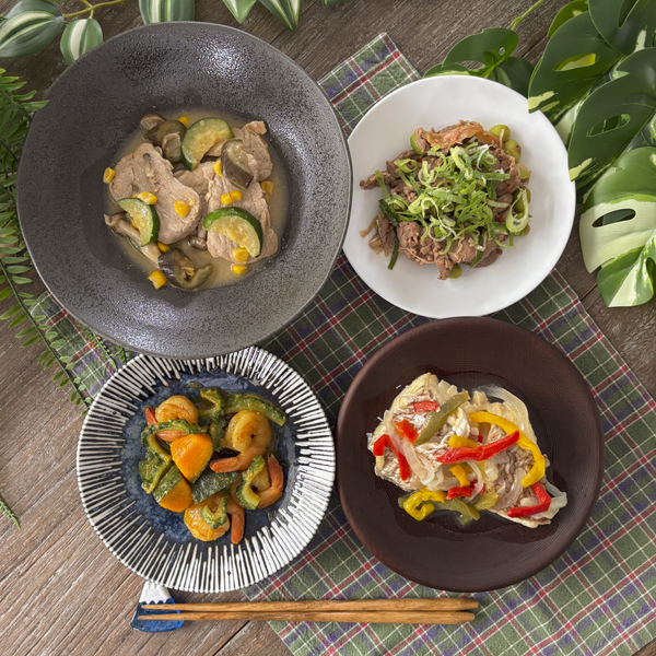 白身魚の南蛮漬けと豚ヒレ肉みそ炒めのパワープレート