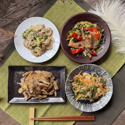 白身魚の西京漬けと和風ハンバーグのパワープレート